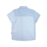 Boss Kids Camicia Celeste a Righe per Neonati