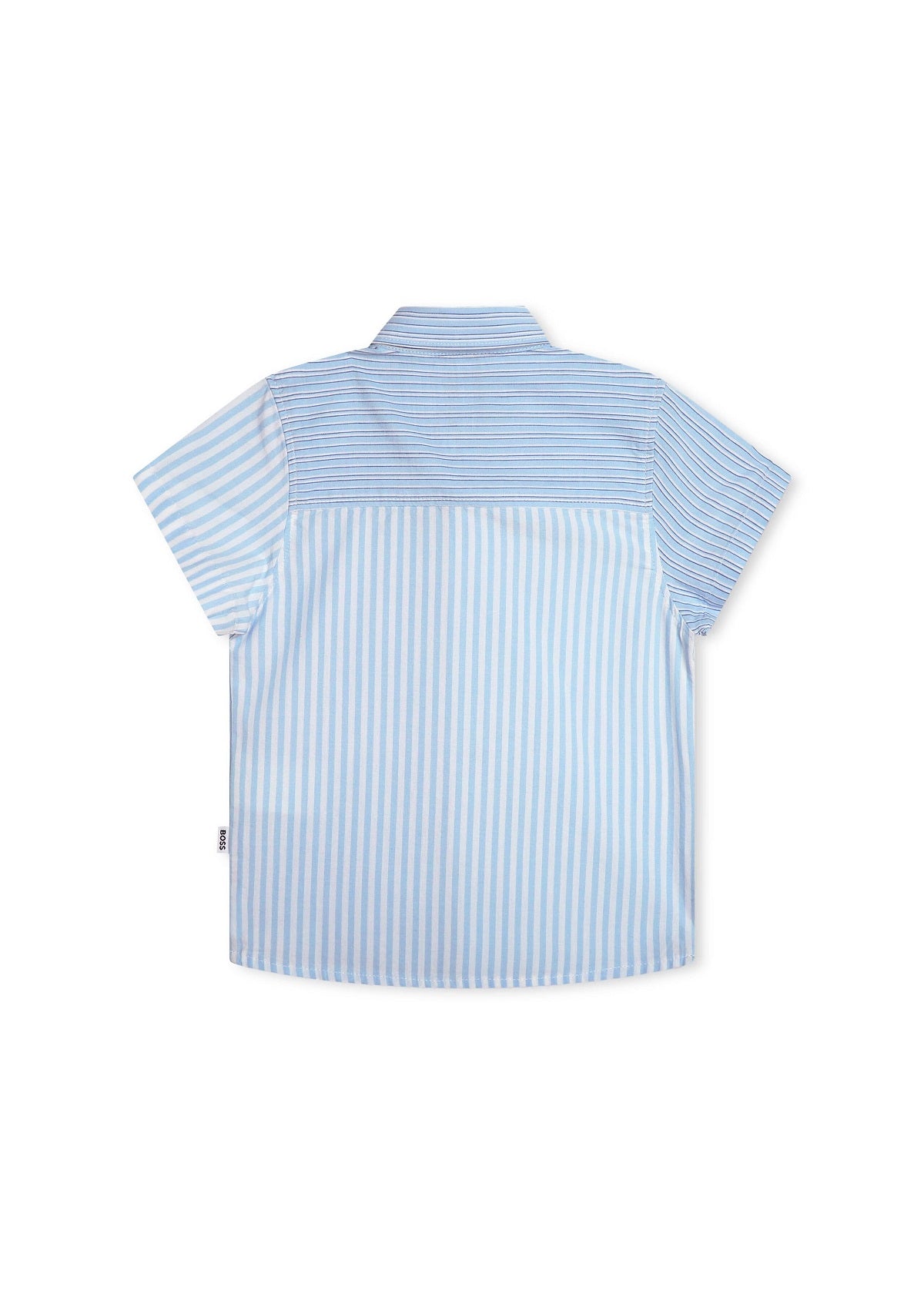 Boss Kids Camicia Celeste a Righe per Neonati