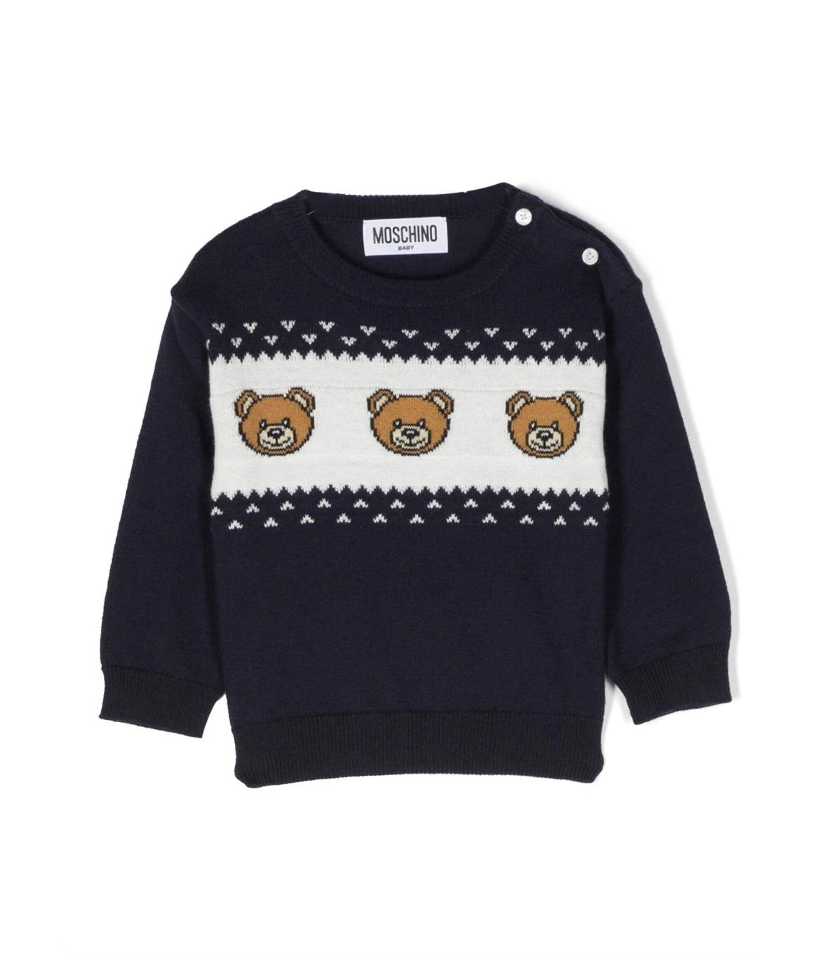 Maglione Blu Navy Moschino Kids: Lusso Giocoso e Stile Senza Tempo