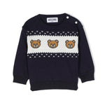 Maglione Blu Navy Moschino Kids: Lusso Giocoso e Stile Senza Tempo
