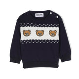 Maglione Blu Navy Moschino Kids: Lusso Giocoso e Stile Senza Tempo