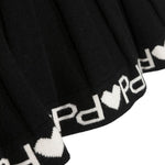 Gonna a Coste PINKO KIDS: Stile Nero/Bianco con Maglia a Intarsio, Dettagli a Coste e Cintura Elasticizzata