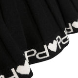 Gonna a Coste PINKO KIDS: Stile Nero/Bianco con Maglia a Intarsio, Dettagli a Coste e Cintura Elasticizzata