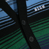 MSGM Kids Cardigan  in misto lana con Scollo a V Multicolor