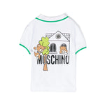 Moschino Kids Polo Bianca con Stampa per Neonati