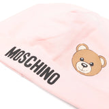 Moschino Kids Cappellino Rosa con Motivo Teddy Bear