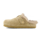Colors Of California Sabot in Camoscio Beige con Fodera in Pelo