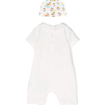 Moschino Kids Pagliacetto con Berretto Panna Teddy Bear