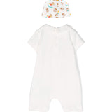 Moschino Kids Pagliacetto con Berretto Panna Teddy Bear