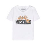 Moschino Kids T-Shirt Bianca con Motivo Teddy Bear