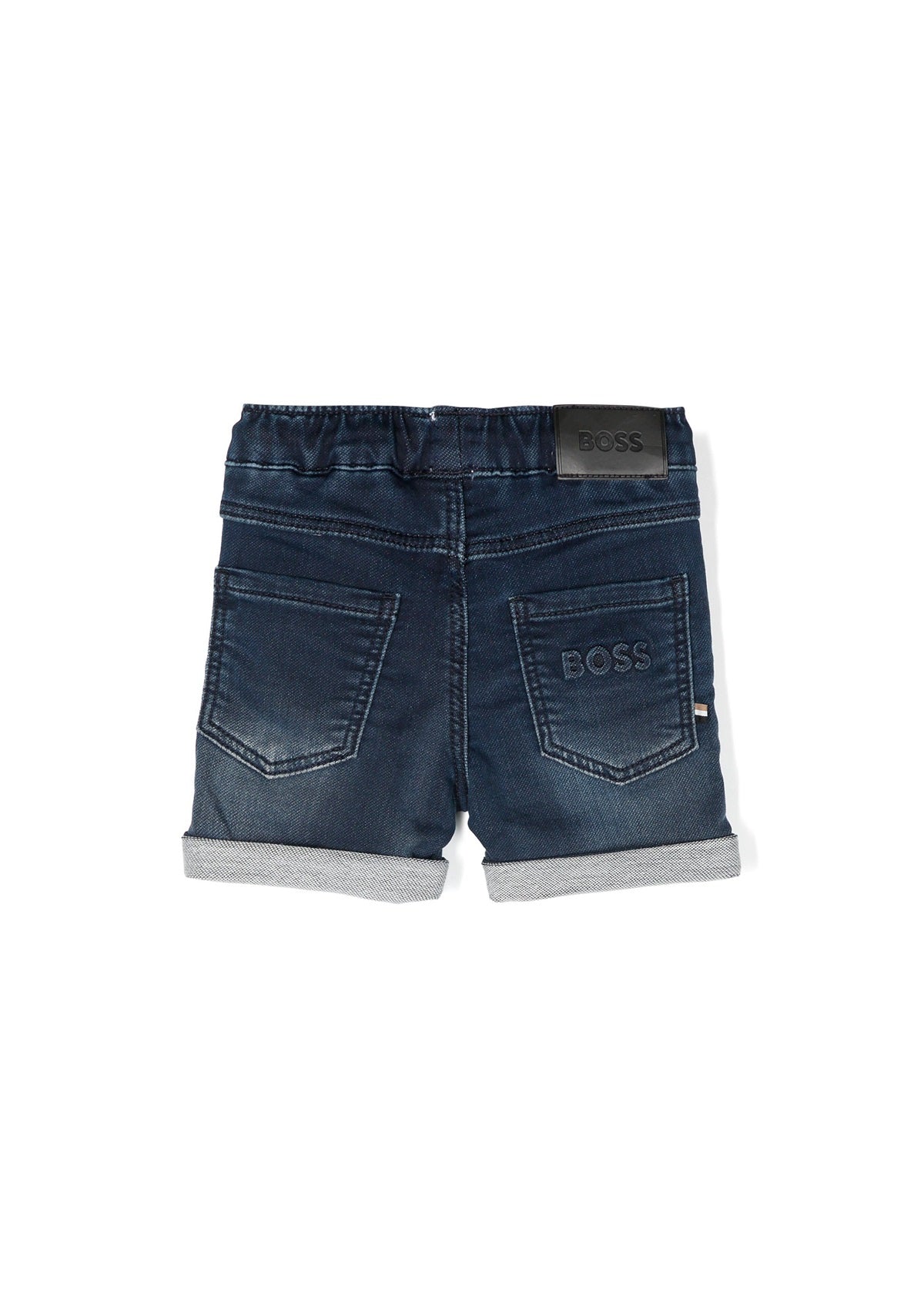 Boss Kids Short di Jeans con Risvolto per Neonati