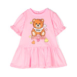 Moschino Kids Abito Rosa Teddy Bear Plepum per Neonate