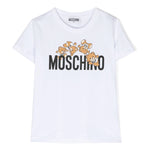 Moschino Kids T-Shirt Bianca con Stampa Teddy Bear
