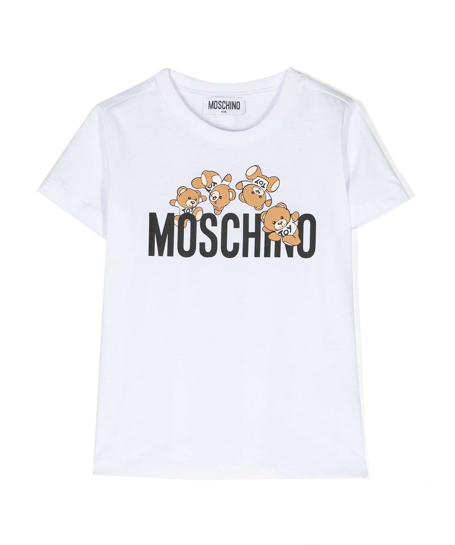 Moschino Kids T-Shirt Bianca con Stampa Teddy Bear