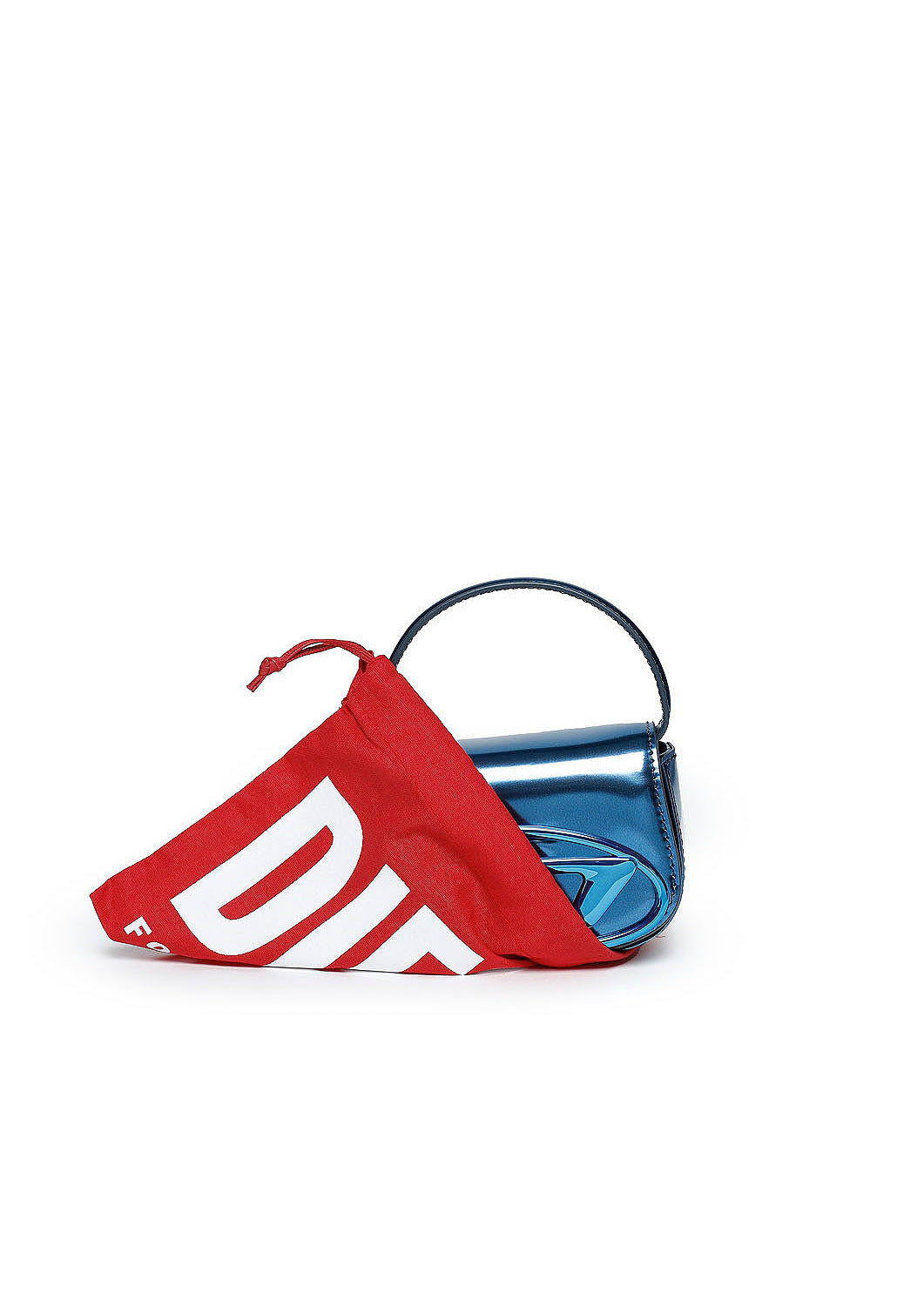 Borsa Diesel 1DR XS in Pelle Lucida Blu