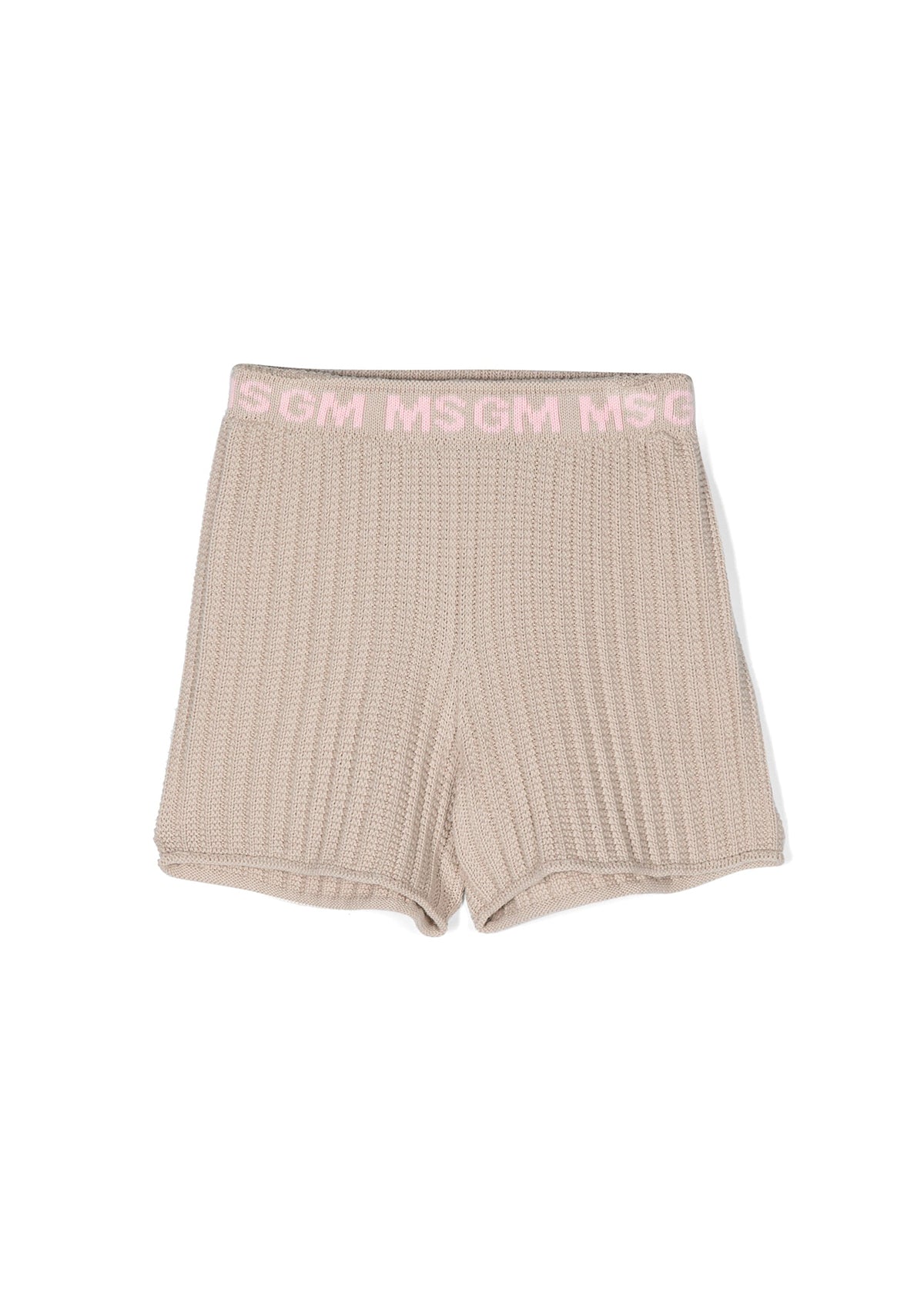 Msgm Kids Short in Maglia Beige per Bambine