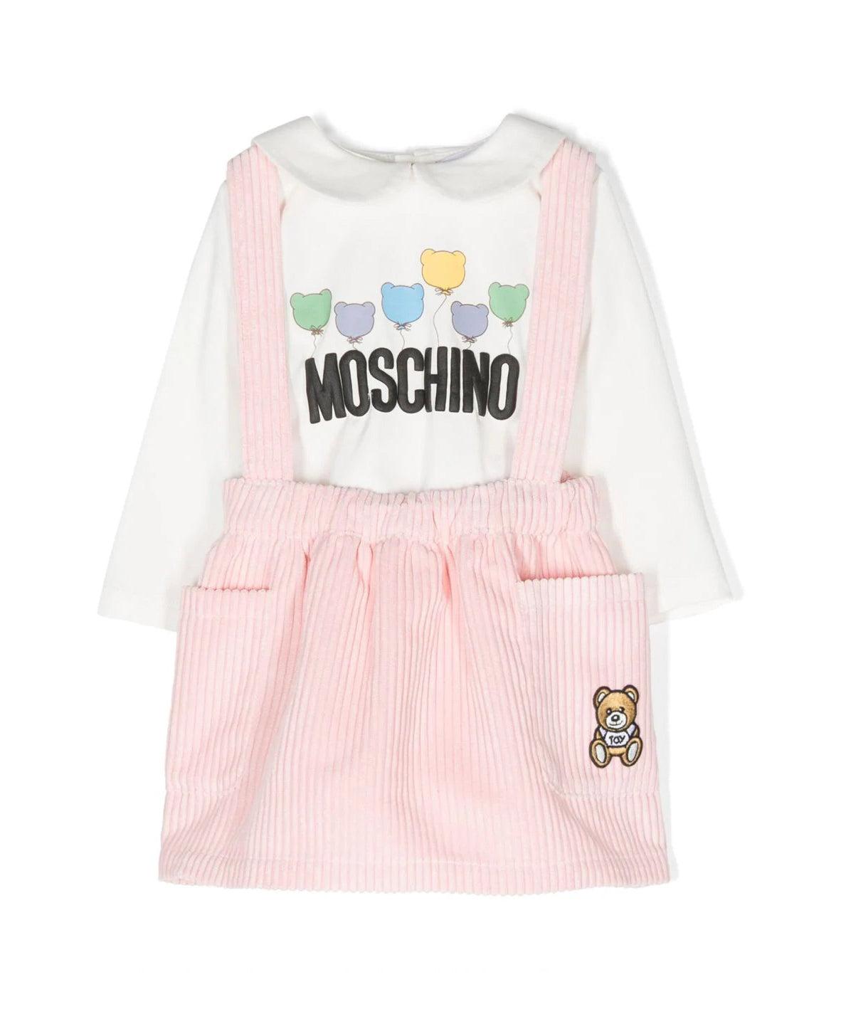 Completo Moschino Kids Salopette Rosa: Eleganza e Comodità per la Tua Principessa