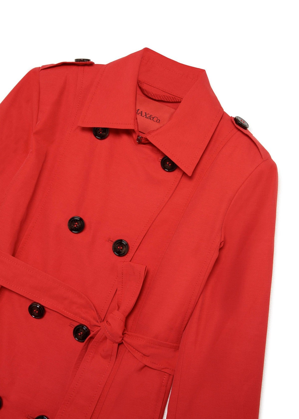 Max & Co Kids Trench Doppiopetto Rosso con Cintura