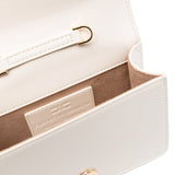 Elisabetta Franchi La Mia Bambina Borsa a Spalla con Placca Logo Burro/Nero