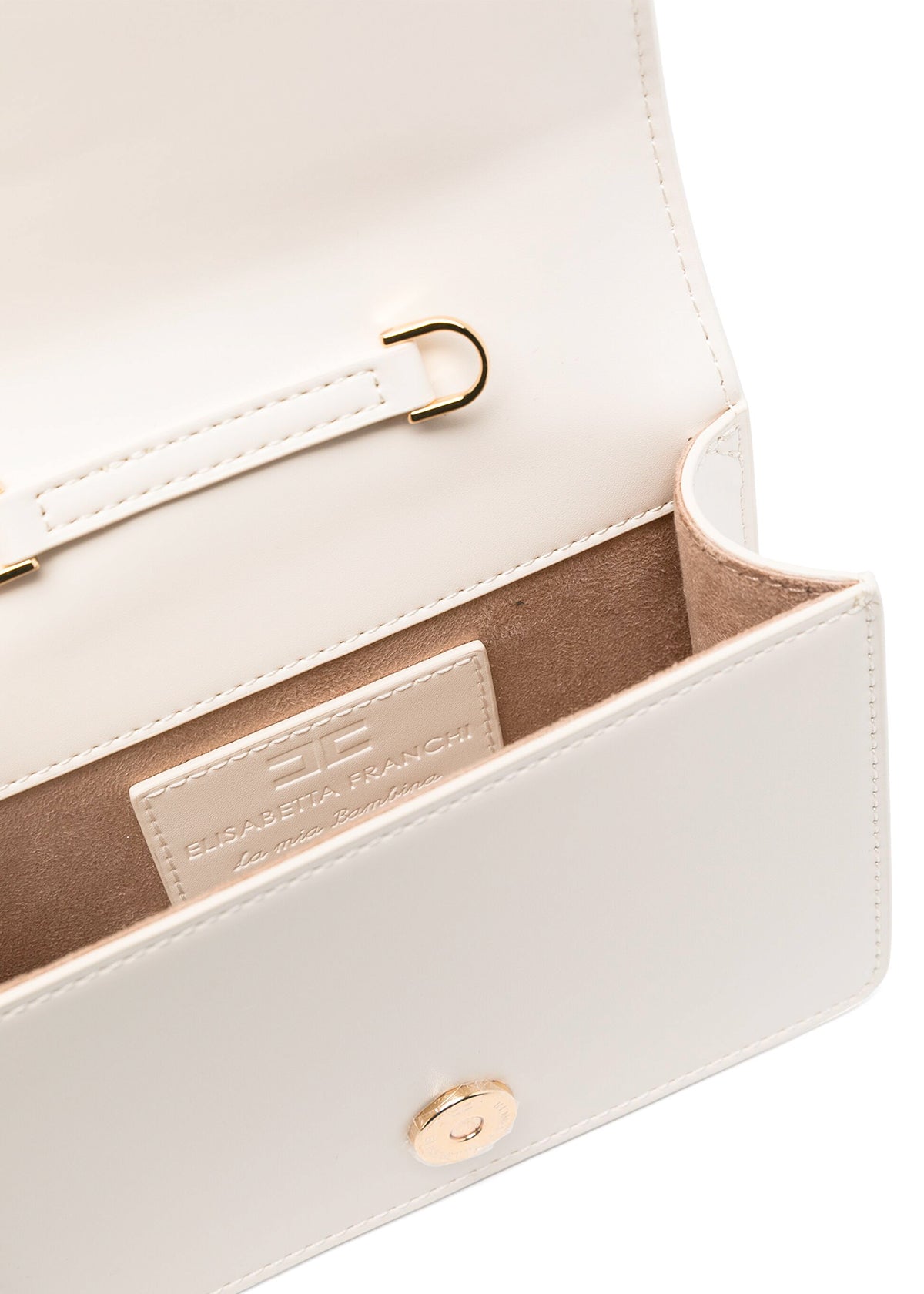 Elisabetta Franchi La Mia Bambina Borsa a Spalla con Placca Logo Burro/Nero