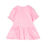 Moschino Kids Abito Rosa Teddy Bear Plepum per Neonate