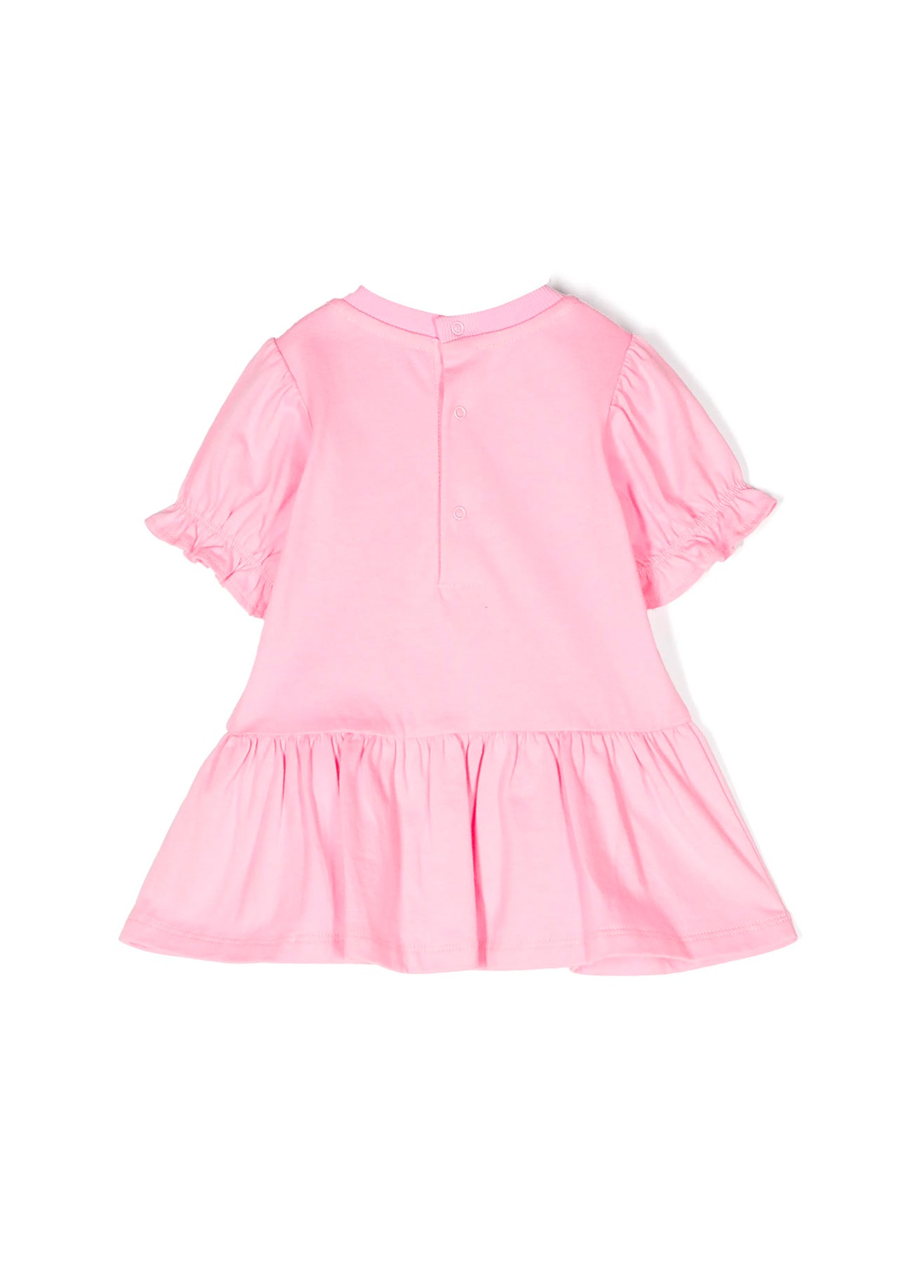 Moschino Kids Abito Rosa Teddy Bear Plepum per Neonate