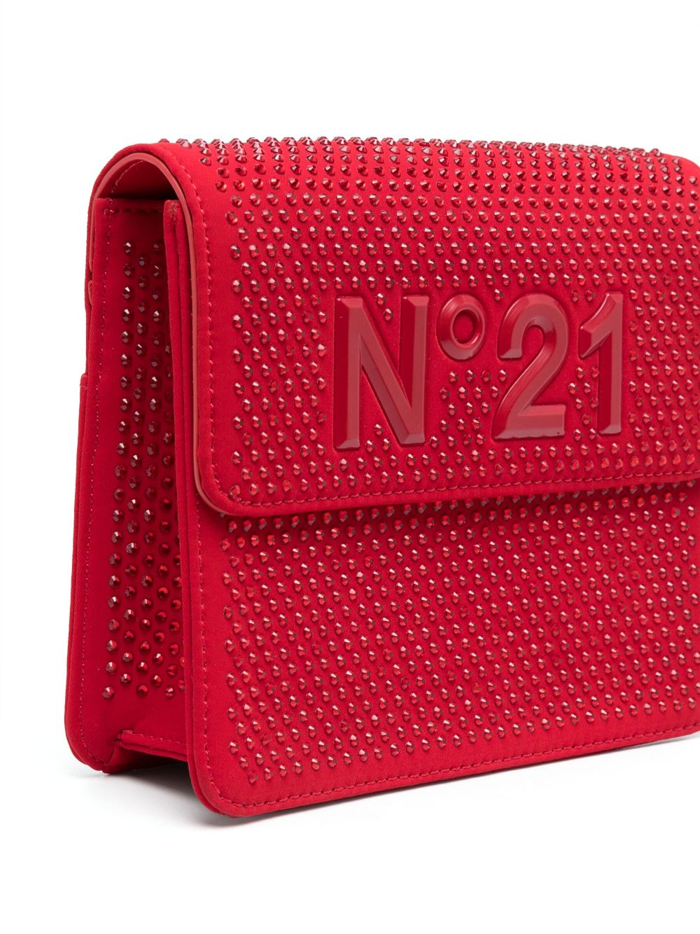 N°21 Borsa a Spalla Rossa con Applicazione Crystal