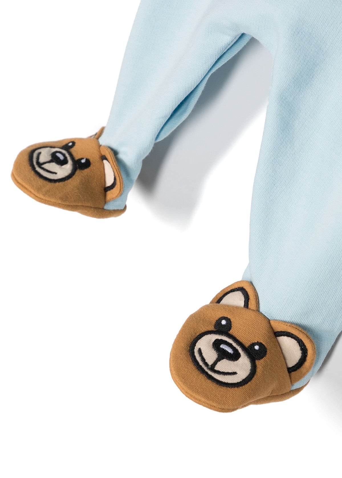 Moschino Kids Tutina Celeste con Motivo Teddy Bear