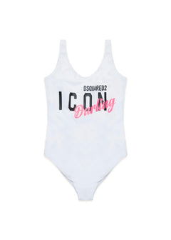 Dsquared2 Kids Costume Intero Bianco Icon Darling per Bambine