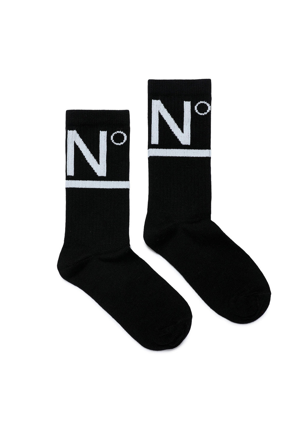 Calzino con Logo in Misto Cotone Nero | N°21 - Florence Kids
