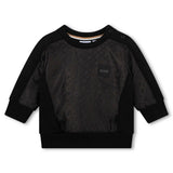 Felpa Girocollo Nera BOSS per Bambini - Stile Elegante con Dettaglio Logo Tono su Tono