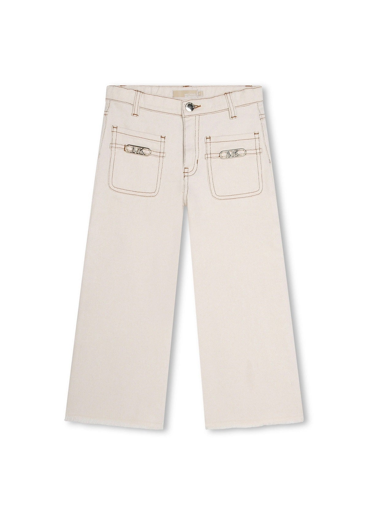 Michael Kors Kids Jeans a Gamba Ampia con Cuciture a Contrasto