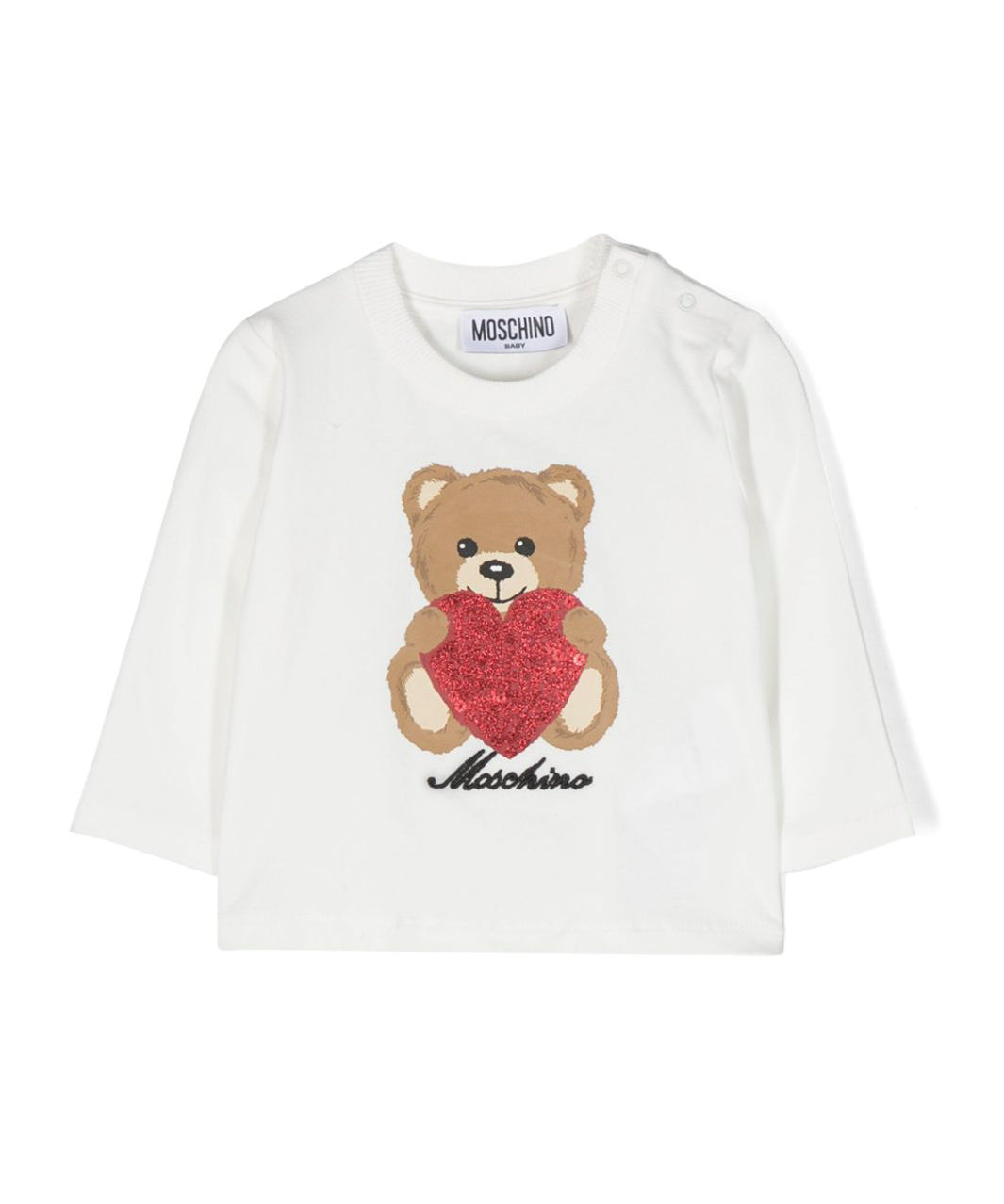 T-shirt Bianca Teddy Bear Cuore Moschino Kids: Dolcezza e Stile per le Piccole Fashion Icon