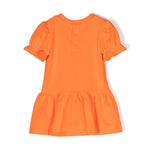 Moschino Kids Abito Arancione con Stampa Teddy Bear per Neonate