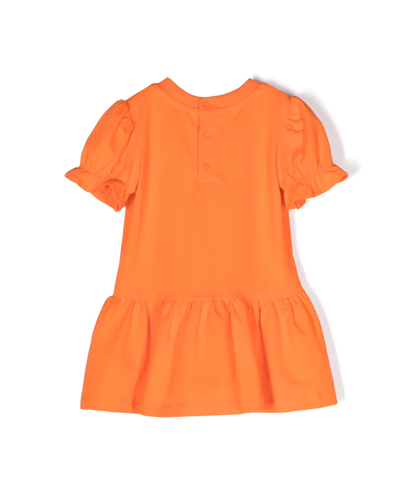 Moschino Kids Abito Arancione con Stampa Teddy Bear per Neonate
