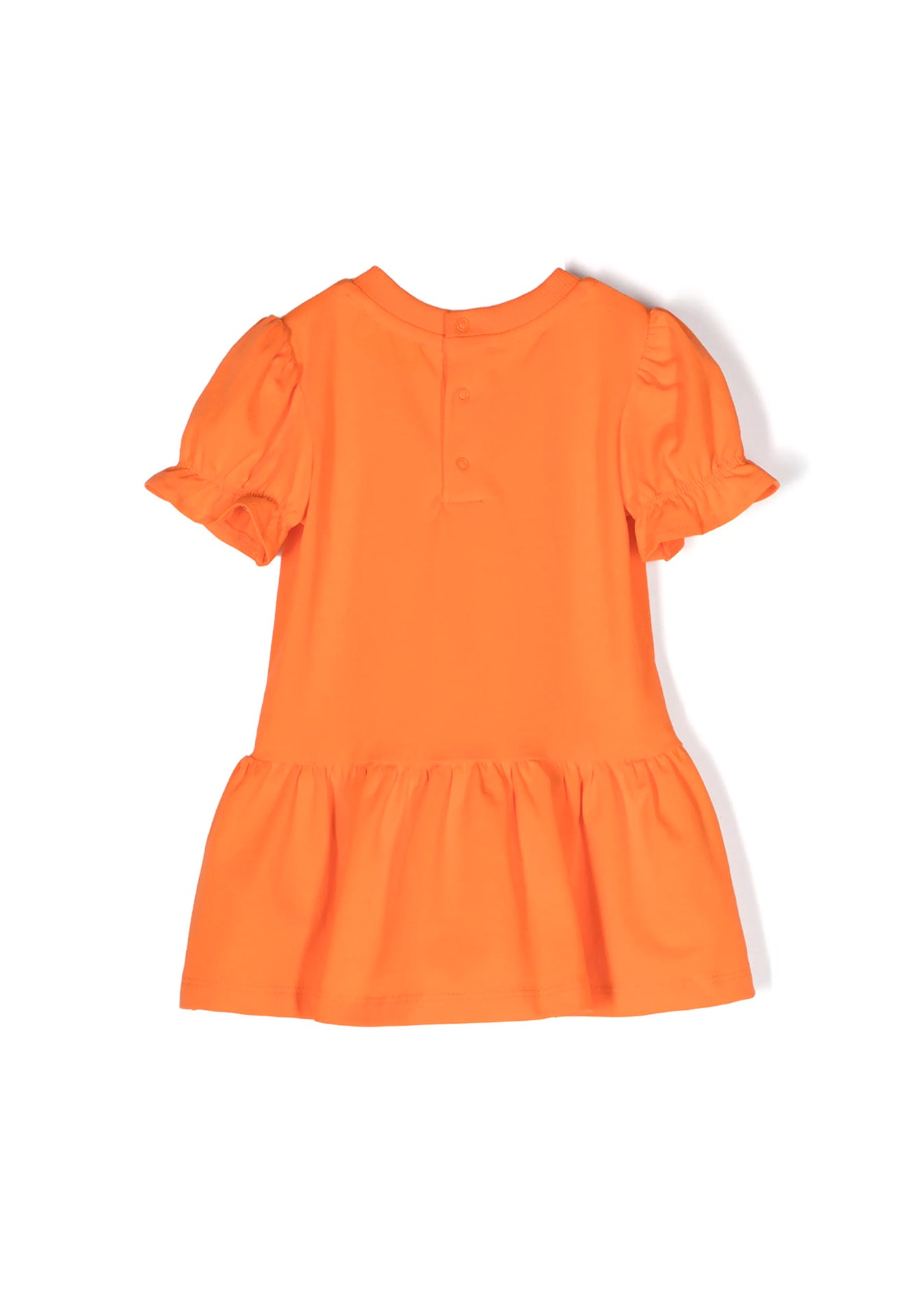 Moschino Kids Abito Arancione con Stampa Teddy Bear per Neonate