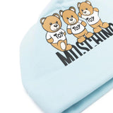 Moschino Kids Blue Hat with Teddy Bear Print