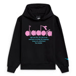 Diadora Kids Felpa con Cappuccio Nera: Design Sportivo e Logo a Contrasto per un Look Contemporaneo