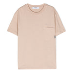 MSGM Kids T-Shirt Beige con Taschino