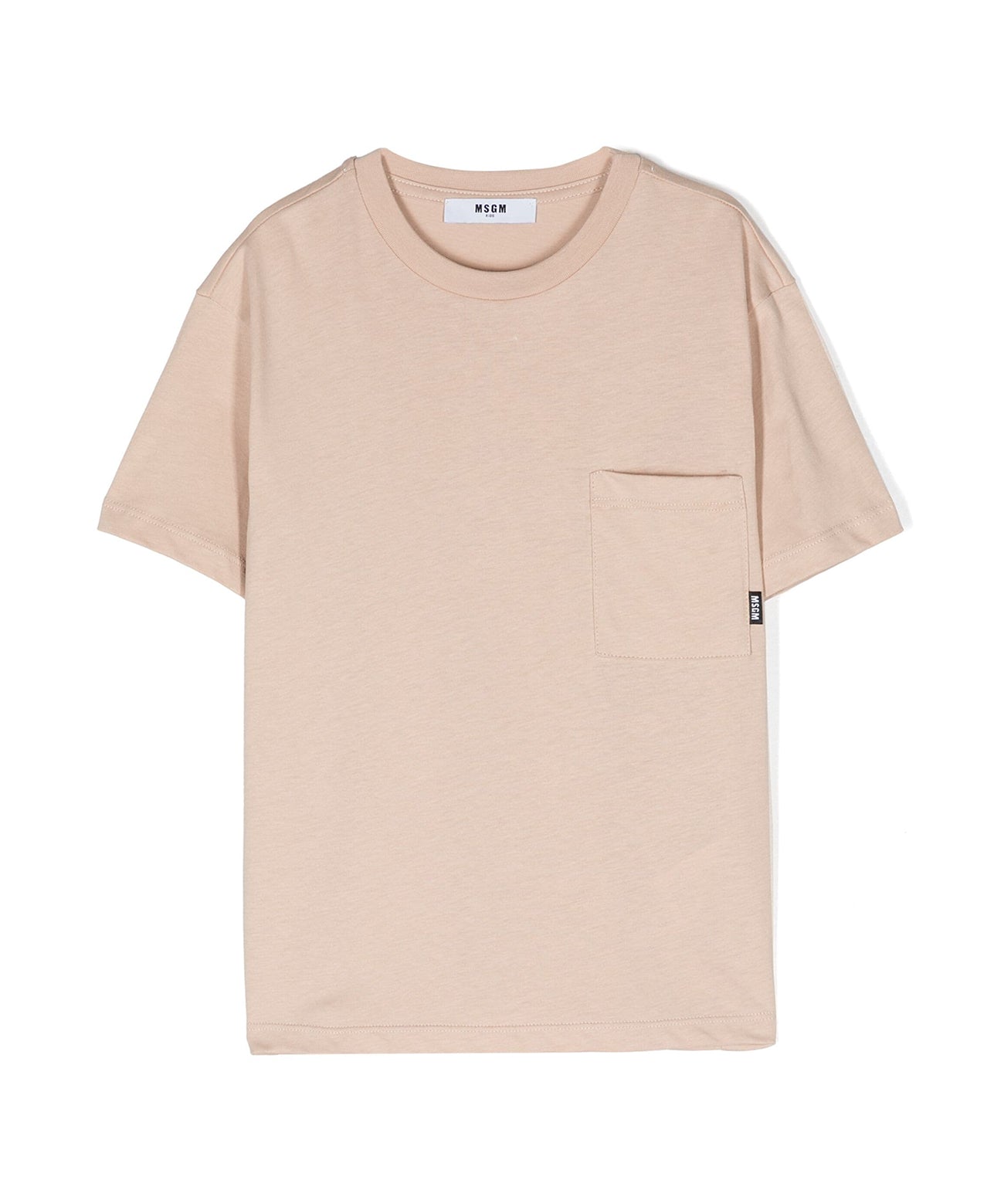 MSGM Kids T-Shirt Beige con Taschino