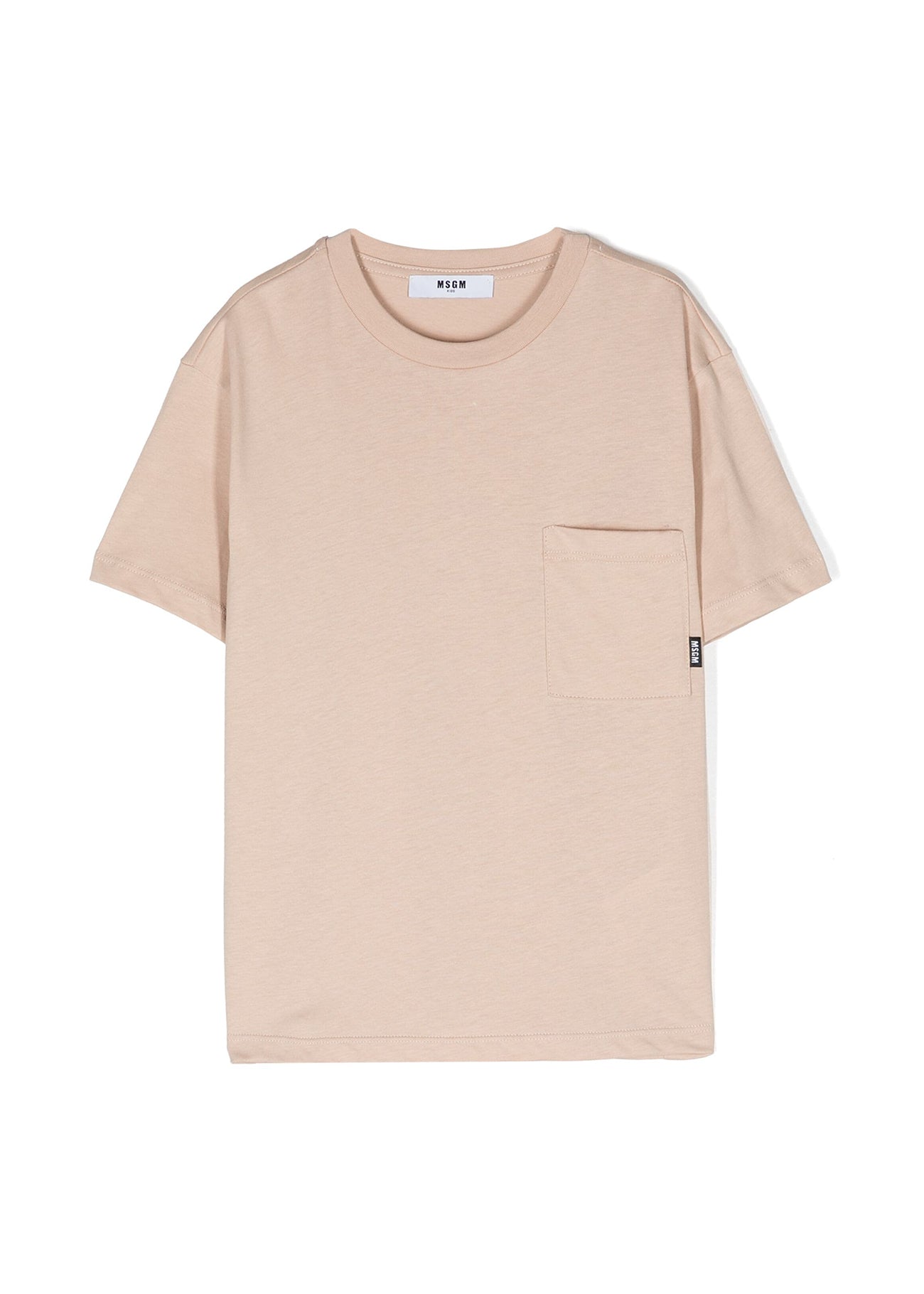 MSGM Kids T-Shirt Beige con Taschino