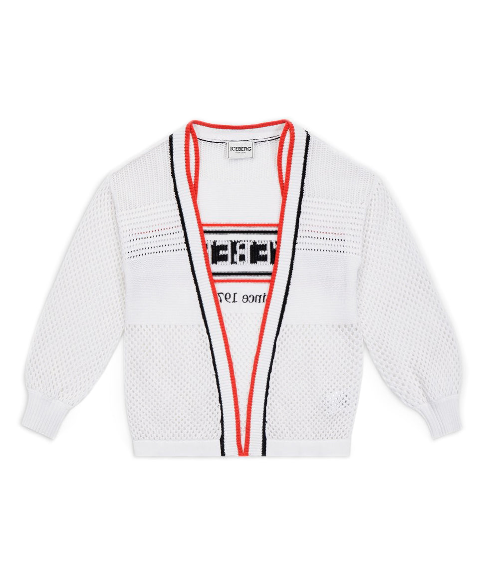 Iceberg Kids Cardigan Bianco per Bambine