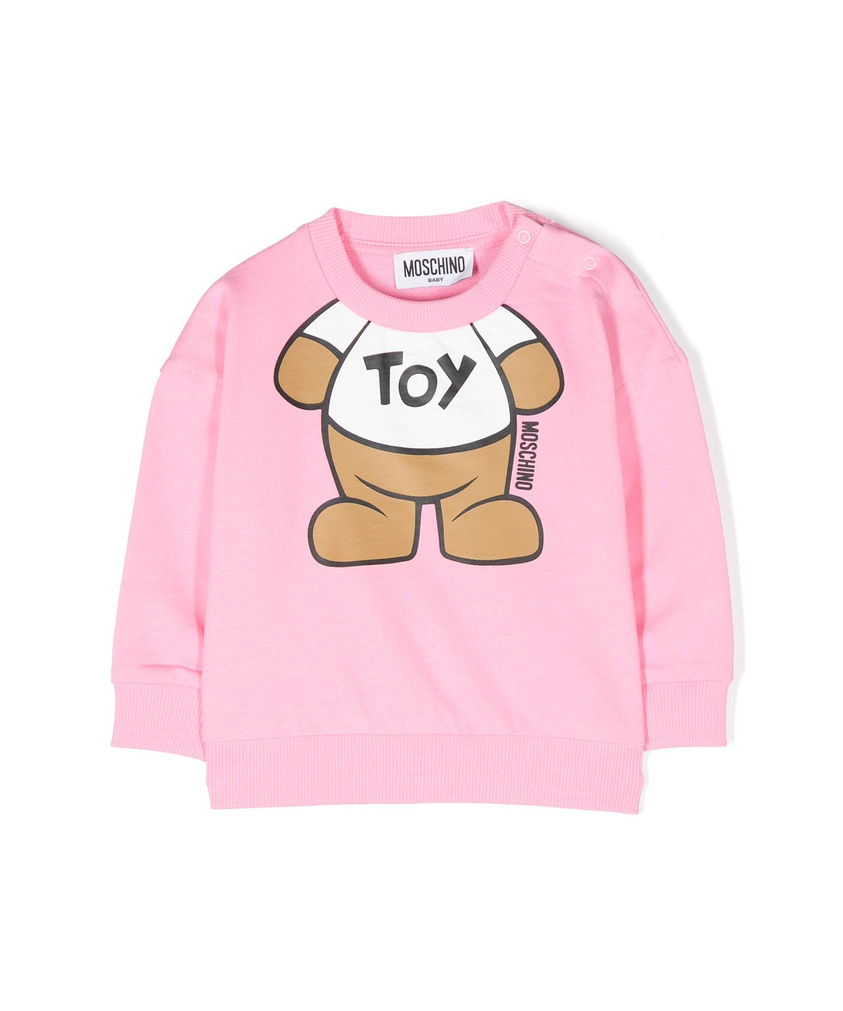 Moschino Kids Felpa Girocollo Rosa Teddy Bear per Neonate