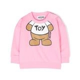 Moschino Kids Felpa Girocollo Rosa Teddy Bear per Neonate
