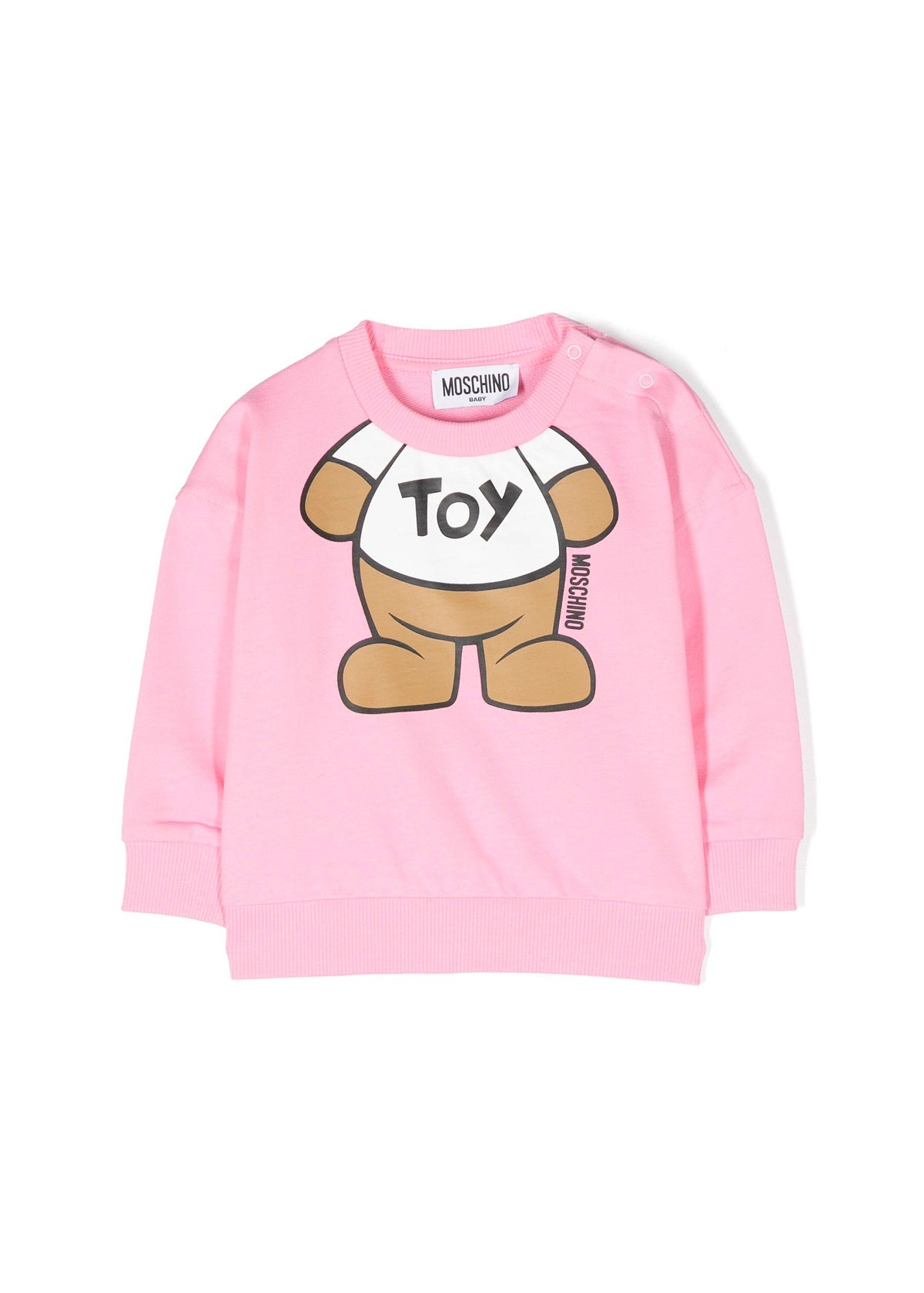 Moschino Kids Felpa Girocollo Rosa Teddy Bear per Neonate