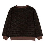 Moschino Kids Felpa Girocollo Marrone Monogram All-over