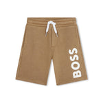 Boss Kids Short Beige con Stampa Logo per Neonati