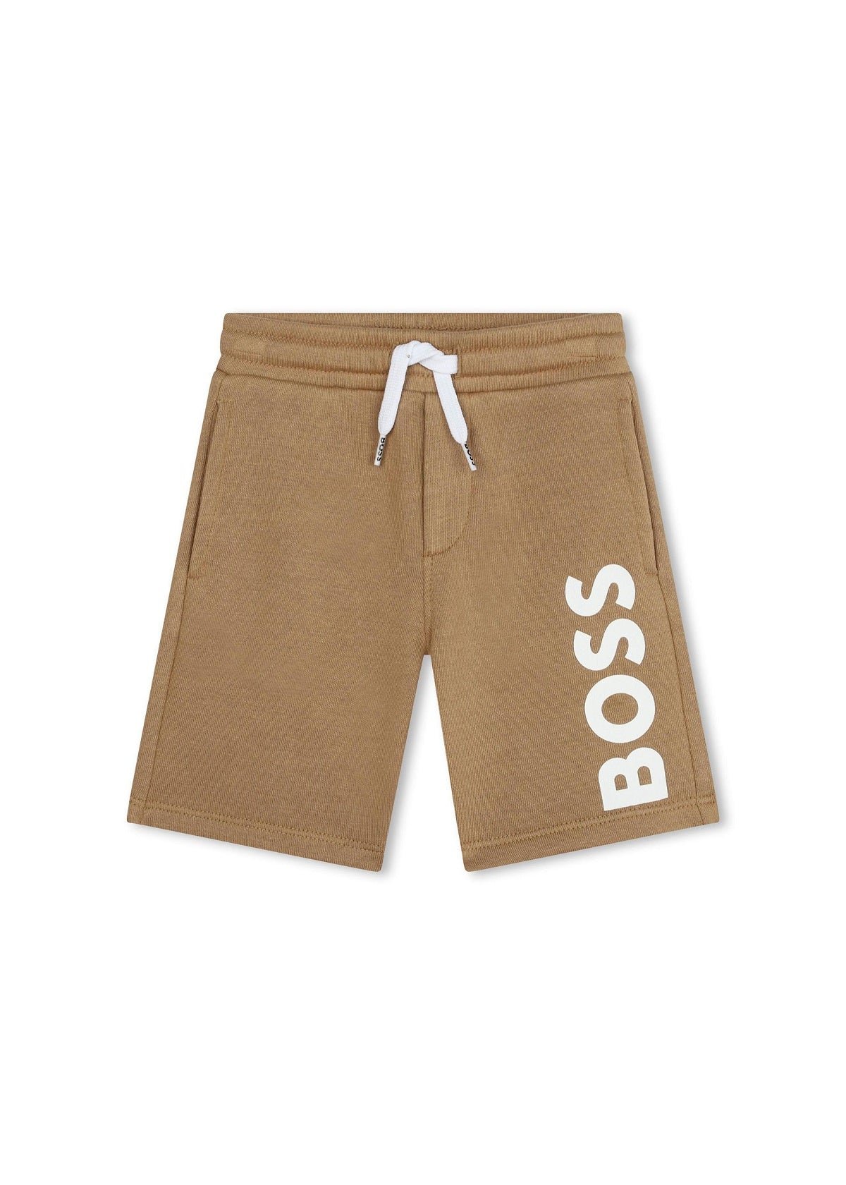 Boss Kids Short Beige con Stampa Logo per Neonati