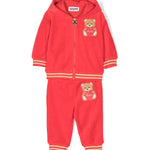 Tuta Sportiva Moschino Kids Rossa con Teddy Bear Cuore: Stile Sportivo con un Tocco di Glamour