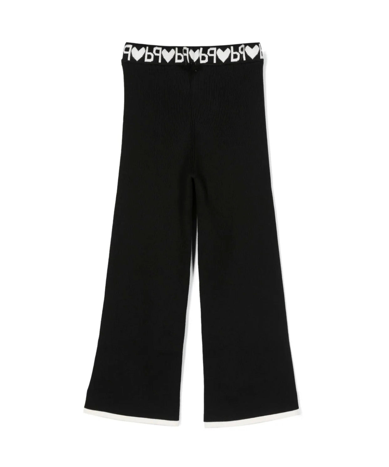 Pantalone a Coste PINKO KIDS: Stile e Comfort con Lavorazione Nero/Bianco e Cintura con Logo